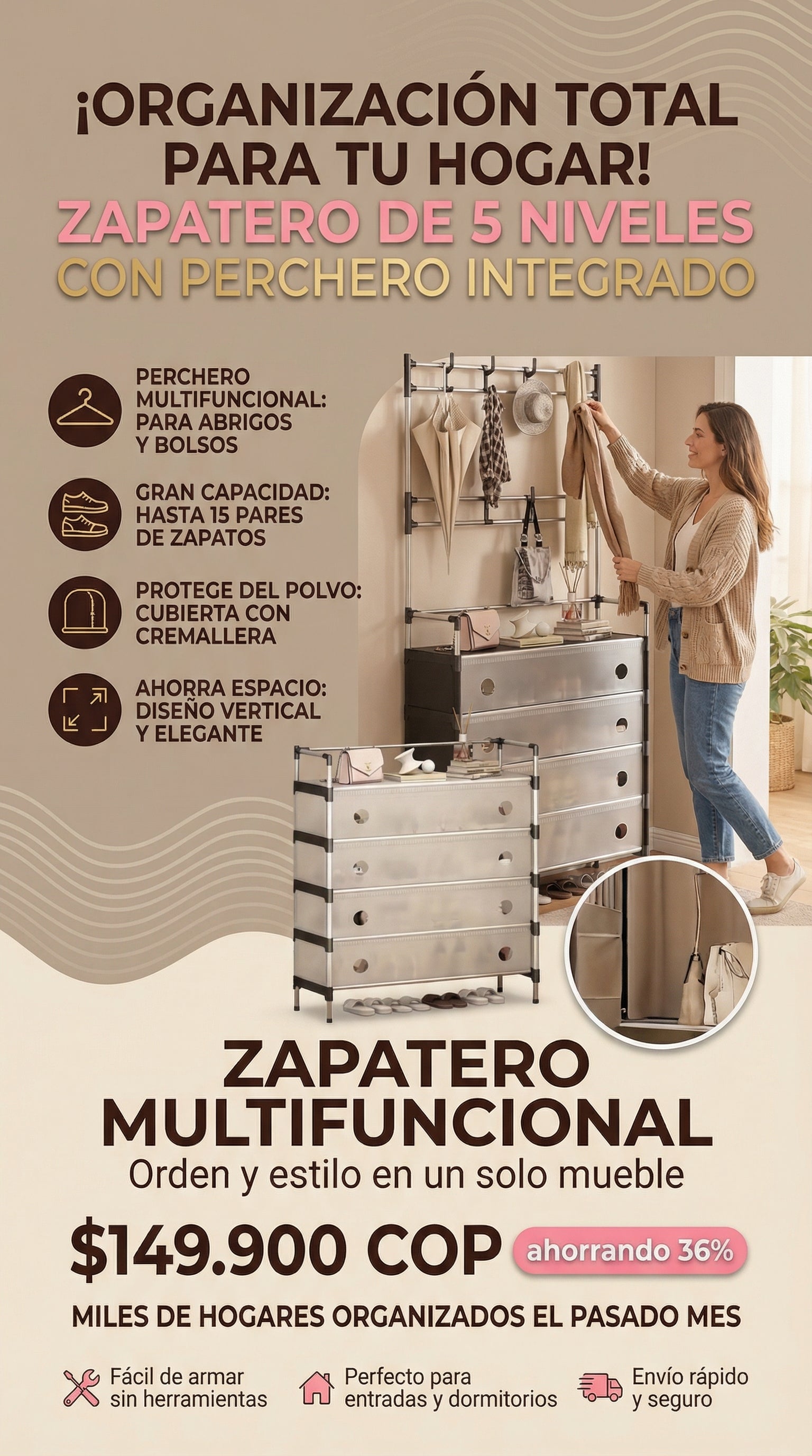 PERCHERO ZAPATERO CON TAPA